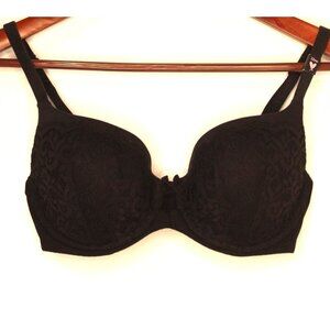 Victoria's Secret Bra Body By Victoria Black 32DD Lace Padded Wired Push Up‎ NWT